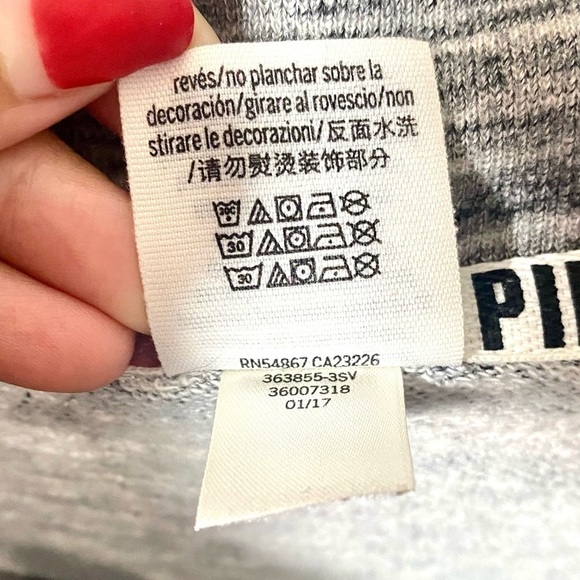 Pink Victoria’s Secret grey melange pull over size S - Picture 2 of 9